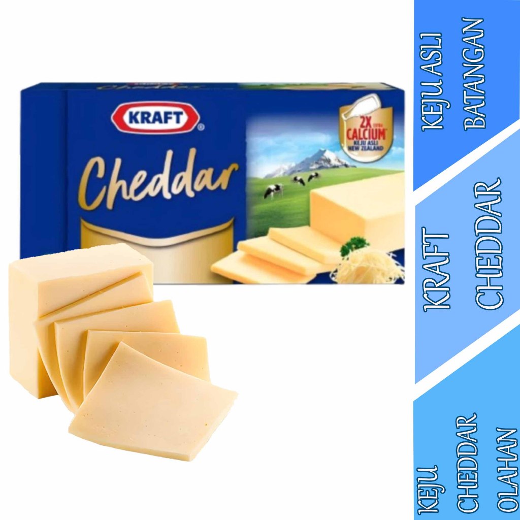 

Keju Cheddar Asli Batangan - Kraft Cheddar - Keju Cheddar Olahan - 150gr