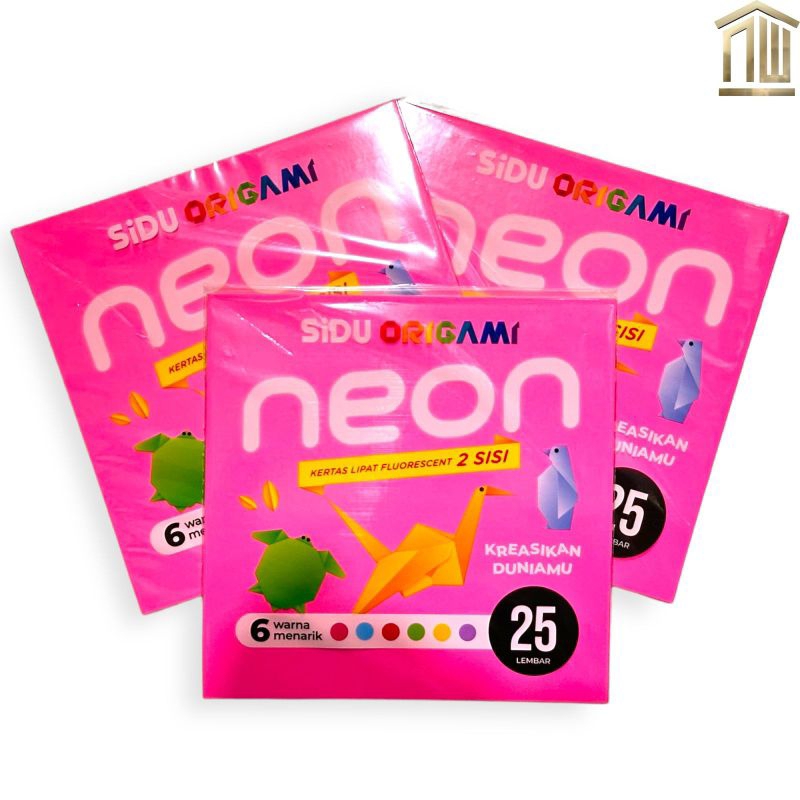 

Kertas Origami/Kertas Lipat Sidu 14 x 14 CM Neon (isi 25)
