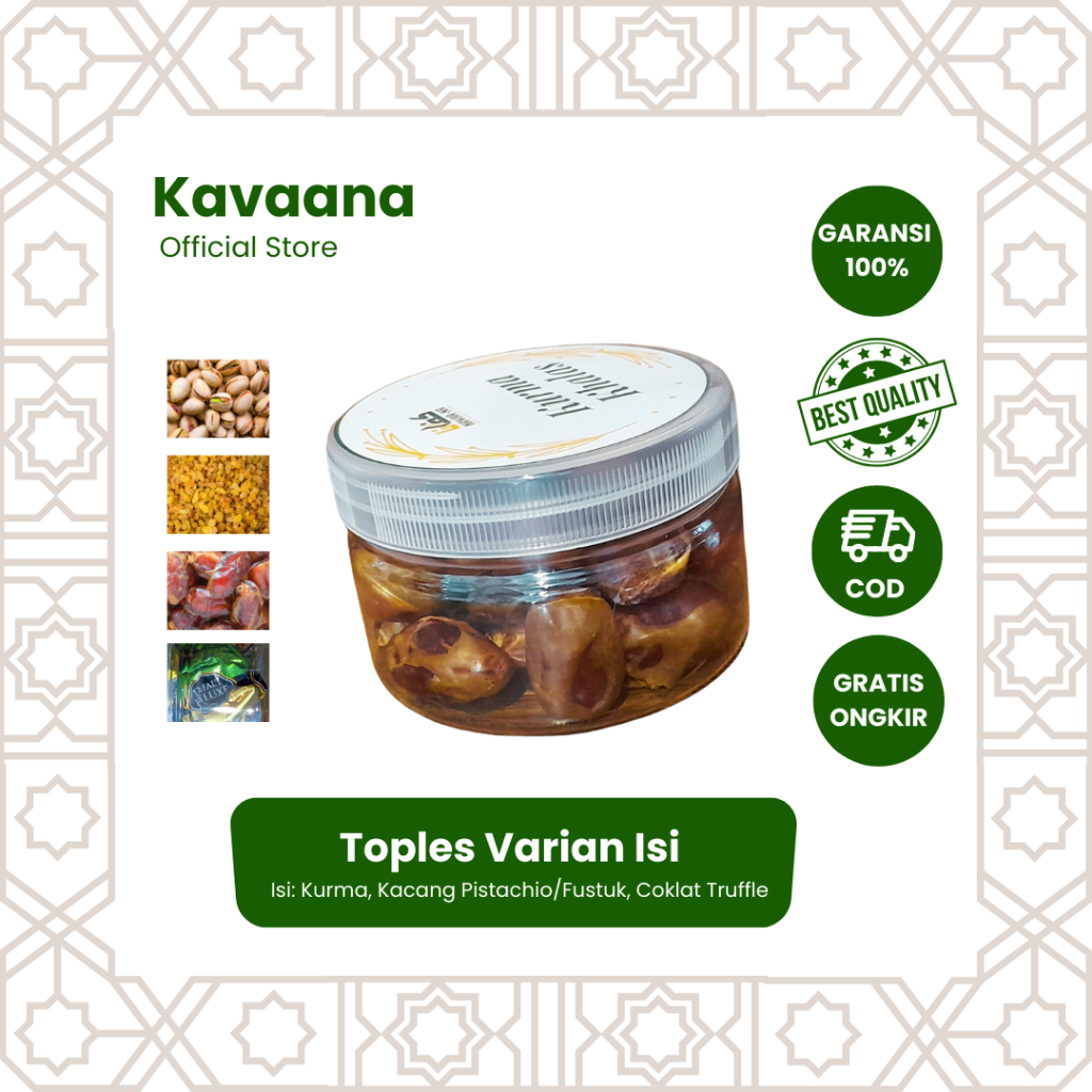 

Kavaana Toples Isi Oleh Oleh Varian Isi / Toples isi Oleh Oleh Haji dan Umroh / Toples Isi Kurma Khalas / Toples Isi Kacang Fustuk / Toples Isi Kacang Pistachio / Toples Isi Kismis / Toples Isi Coklat Truffle / Toples Varian Isi / Toples Isi Oleh Oleh