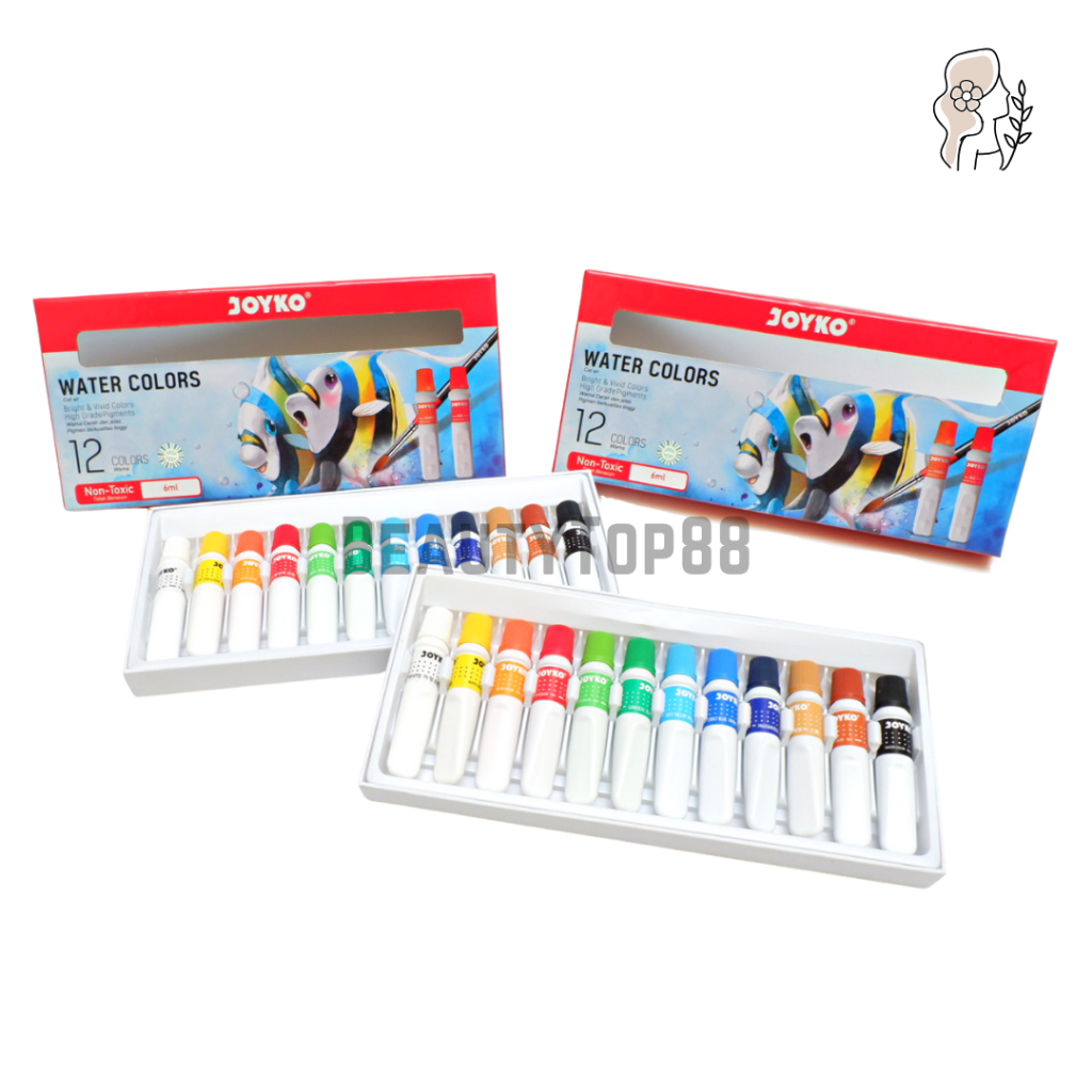 

Cat Air Joyko 12 Warna - Water Color WAC-6ML Set SF6