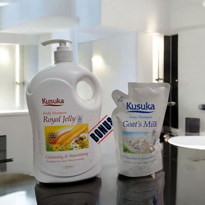 KUSUKA SABUN CAIR ROYAL JELLY 2000ML + BONUS SABUN CAIR 250ML