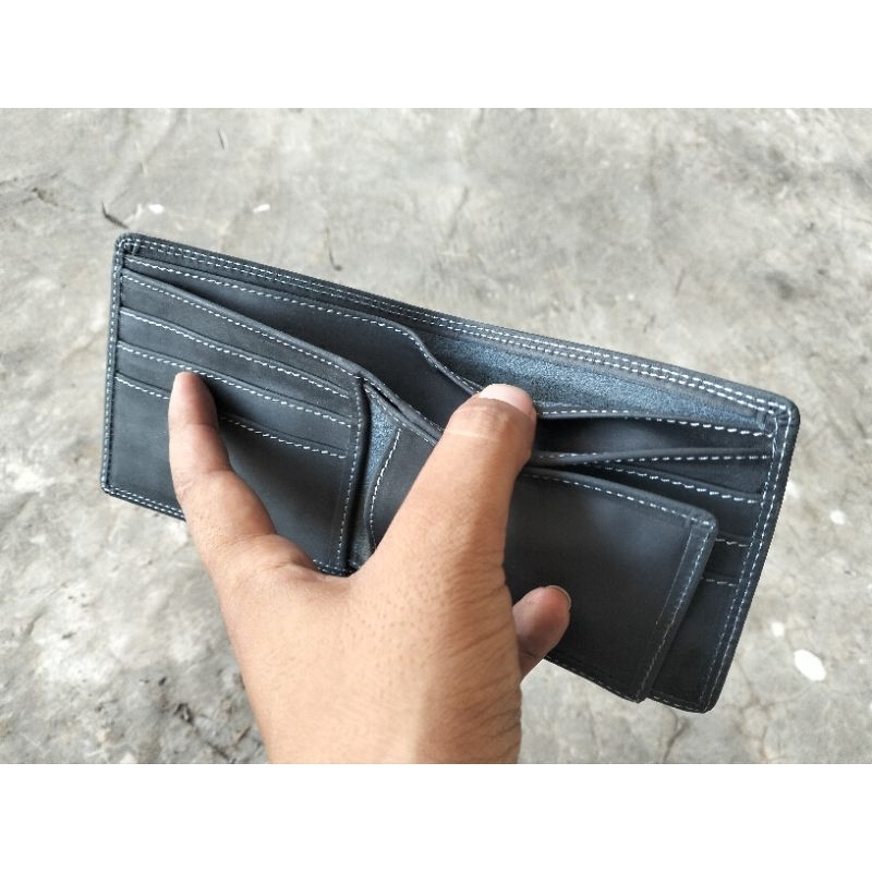 Dompet Pria Kulit Sapi Asli Crazy horse Dompet Lipat Cowo Keren