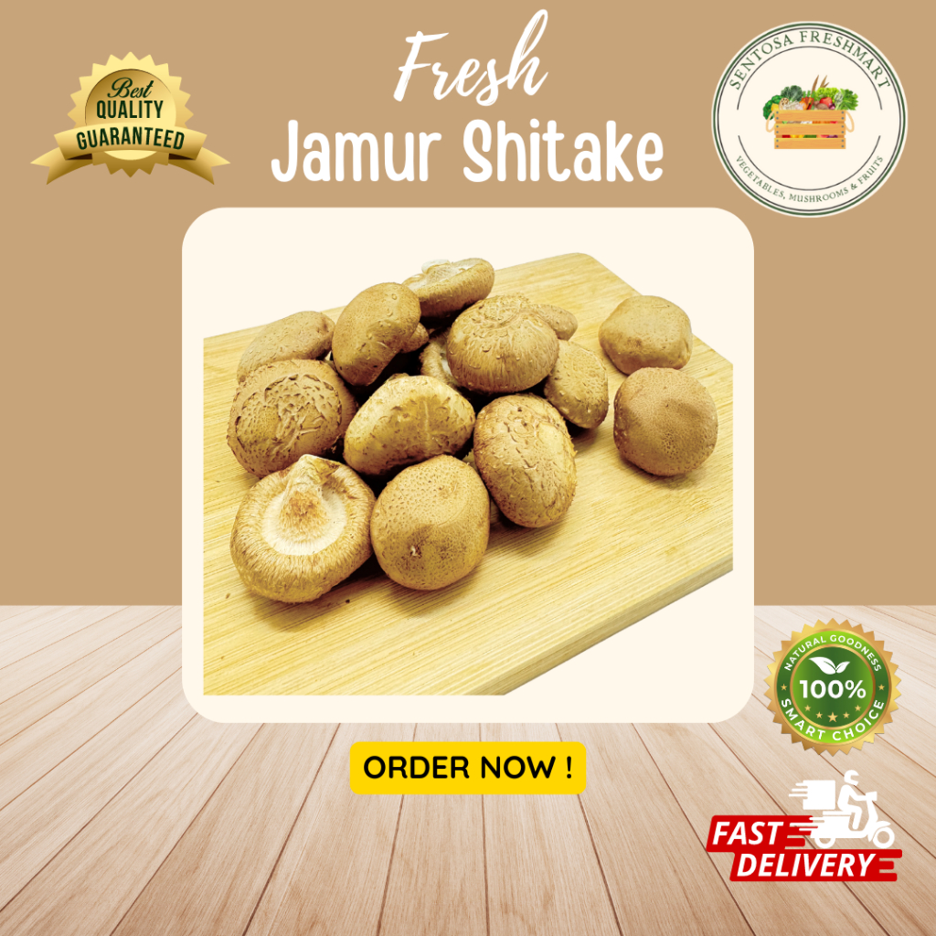 

[SENTOSA FRESHMART] JAMUR SHITAKE / SHITAKE MUSHROOM per BOX @25 PACK