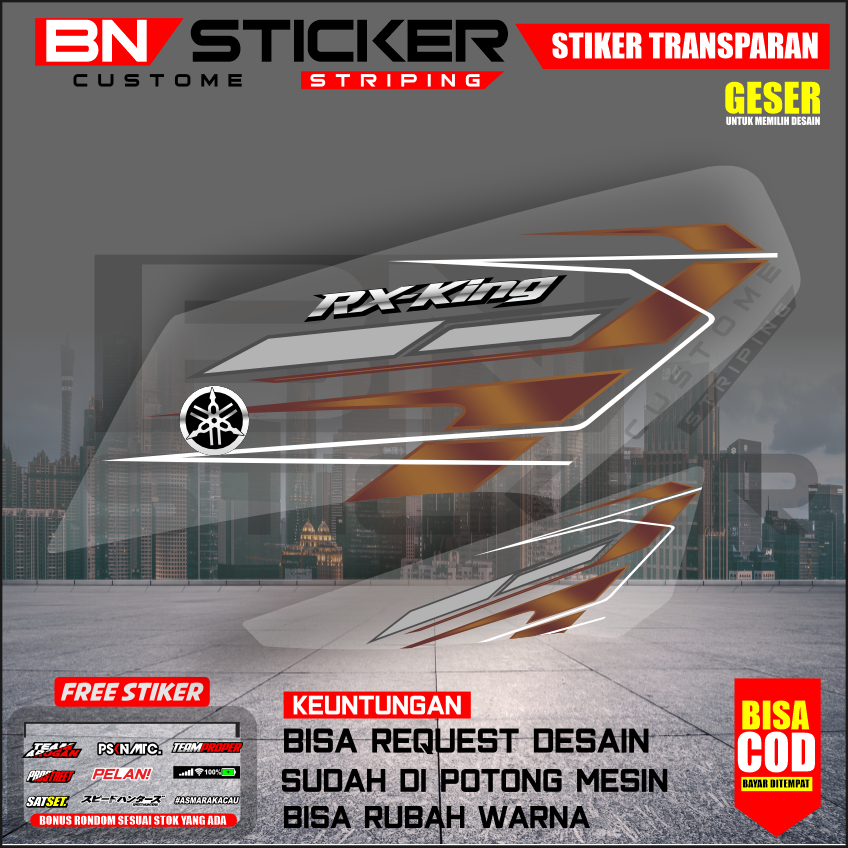 STRIPING DECAL RX KING FACELIFT CUSTOM TRANSPARAN STRIPING RX KING VIRAL UV PREMIUM MAX DECAL IX-43