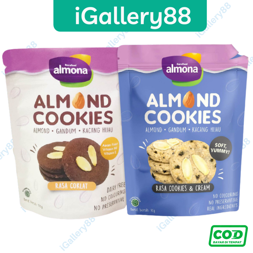 

Almona Almond Cookies 90gr - Snack Sehat