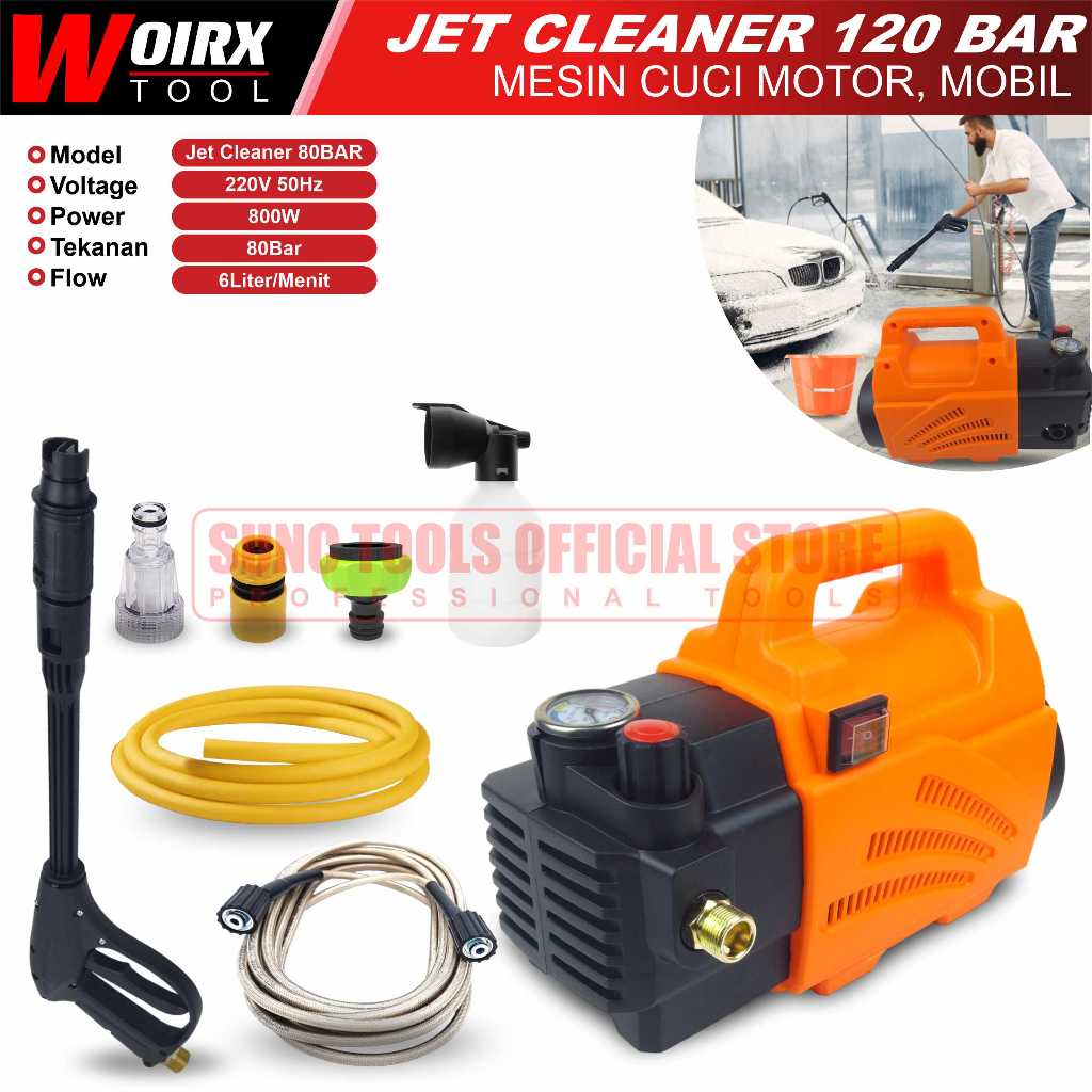 WOIRX TOOL Jet Cleaner Mesin Cuci Motor Mobil Cleaning Gun Listrik