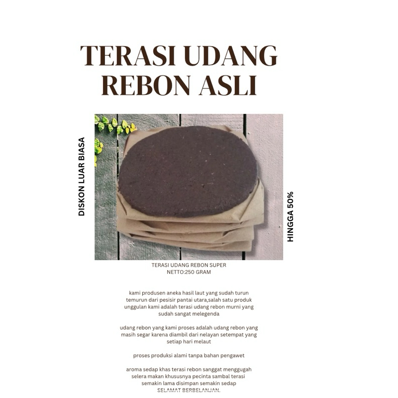 

TERASI UDANG SUPER-TERASI UDANG ASLI-TERASI REBON SUPER-TERASI SEDAP-TERASI KHAS KARAWANG