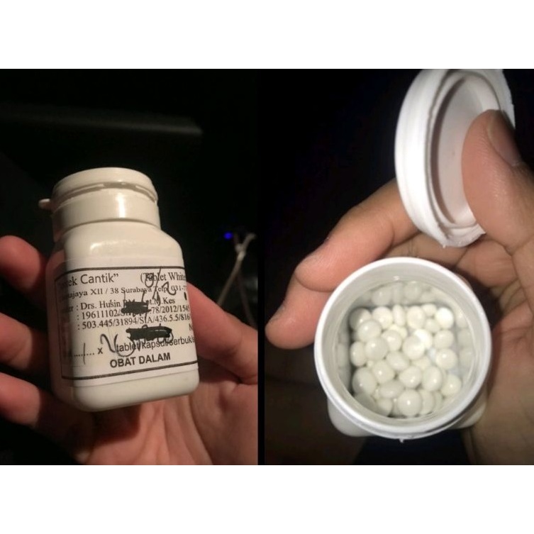 ECER Tablet Whitening Cantik Obat Pil Pemutih Badan (HANYA JUAL ECER  PER 10PCS)