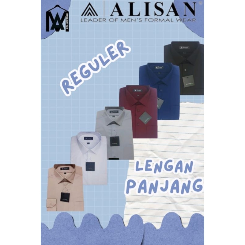Kemeja ALISAN POLOS Reguler Lengan Panjang ( 100% ORI )