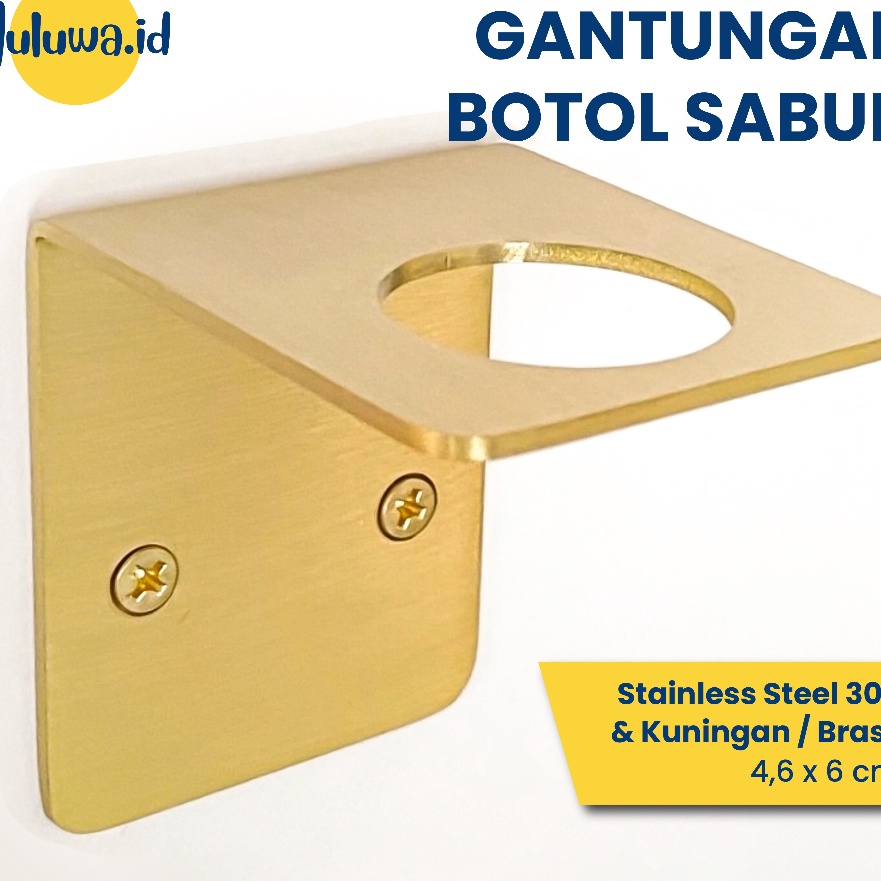 Terbatas Gantungan Botol Sabun  Soap Dispenser Holder Stainless  Kuningan