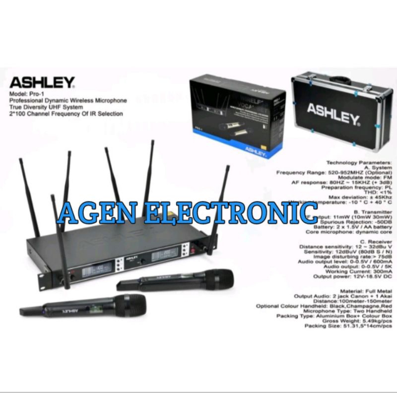 MIC WIRELESS ASHLEY PRO 1 PRO1 ORIGINAL
