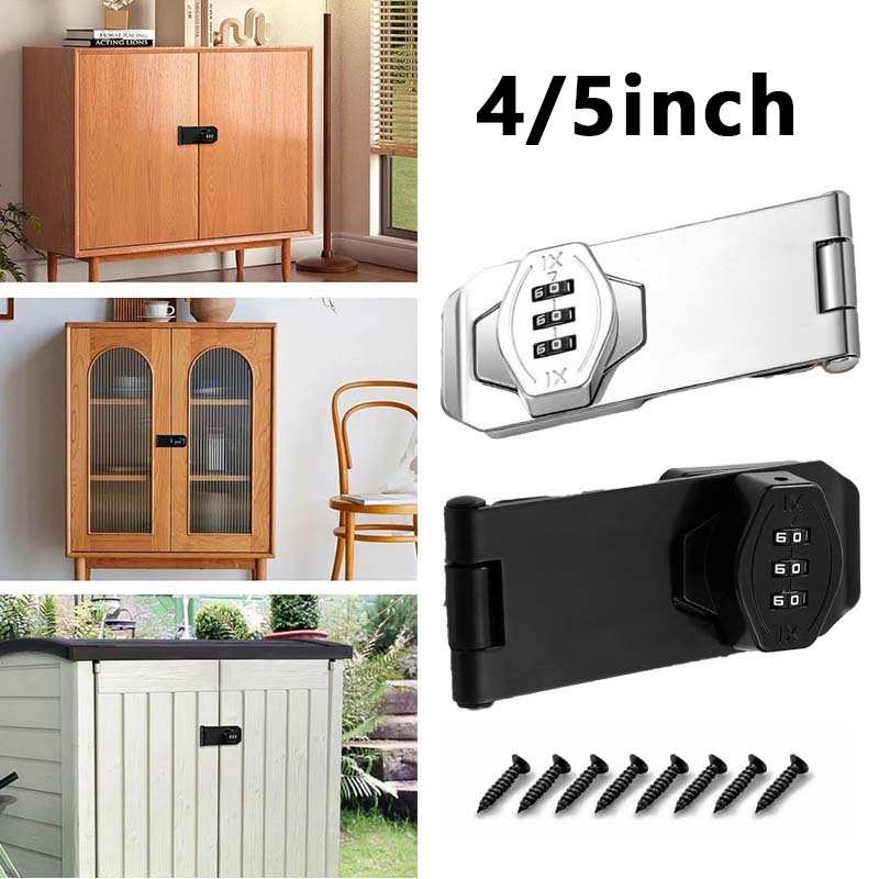 Kunci Gembok Pintu Anti Pencurian Kunci Kombinasi Tiga Digit Kunci Laci Pintu 4inch 5inch Password L