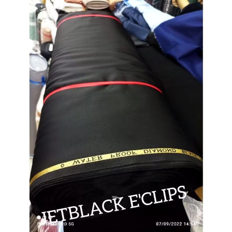 rtf Kain Hitam Jet Black Premium Bahan Celana Jas Blazer Semiwool