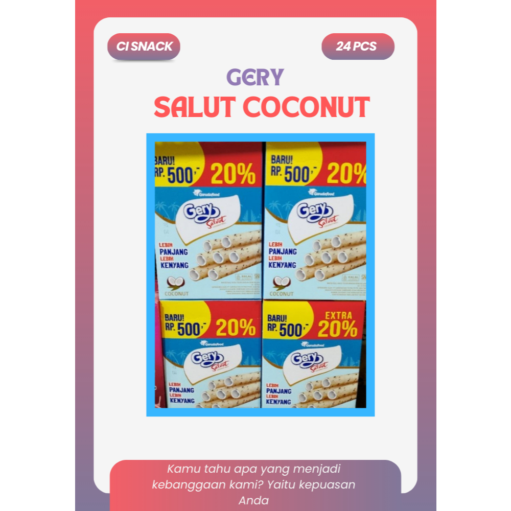 

Gery Salut Coconut Roll Baru Lebih Panjang - 1 Box 24pcs