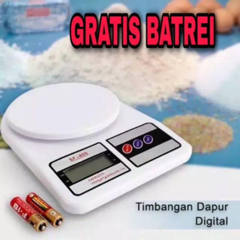 Timbangan dapur digital 10 kg timbangan bumbu tepung kue (free baterai) uf01