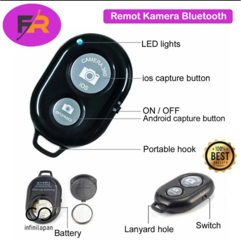 Remot Kamera Bluetooth Hp Remot Shutter Wireless Plug And Play Mudah