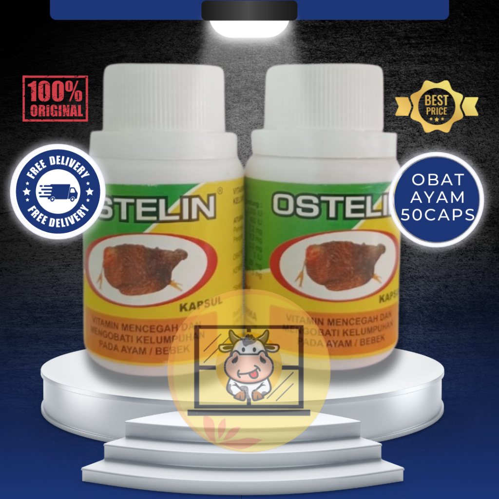OSTELIN 50 KAPSUL - Cegah & Obati Kelumpuhsn Pada Ayam Bebek - Obat Ayam Lumpuh Ampuh - Obat Ayam Pi