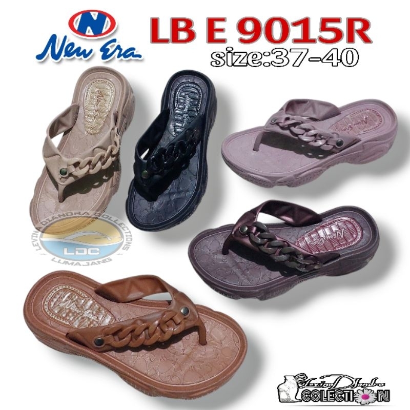 SANDAL JEPIT WANITA KARET EVA NEW ERA RANTAI WEDGES(37-40)
