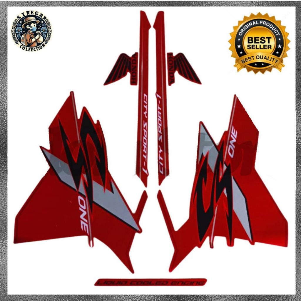 Striping Sticker Honda Cs One Cs 1 Csone Merah List body Motor Cs One Cs 1 Terbaik