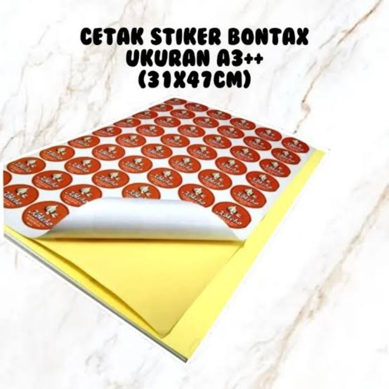 

Stiker Bontac A3+ custom (cetak kilat)