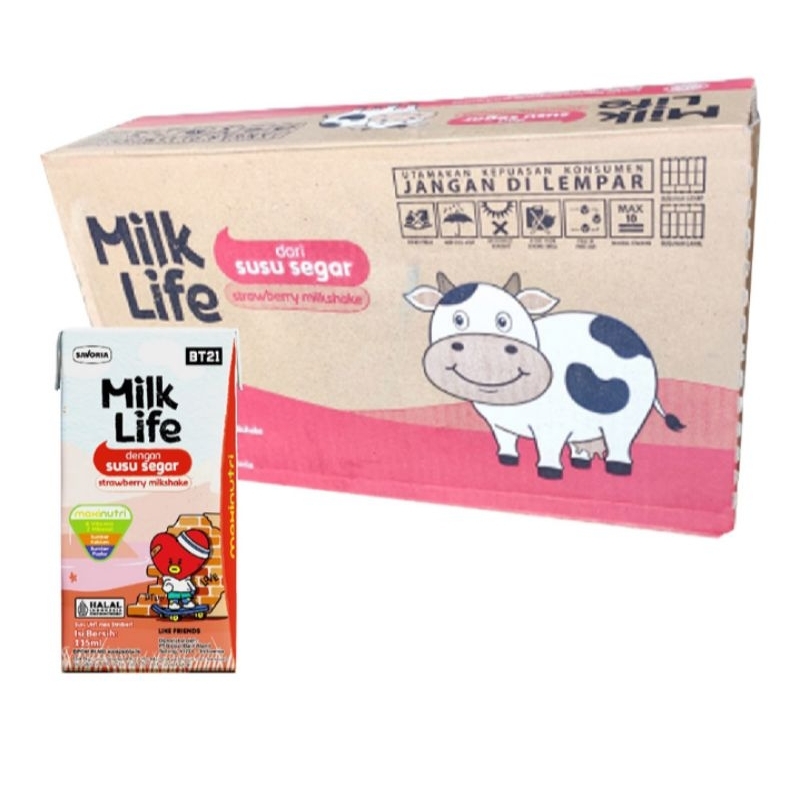 

Milk Life Susu UHT Strawberry Milkshake 40 pcs x 125 ml KARTON