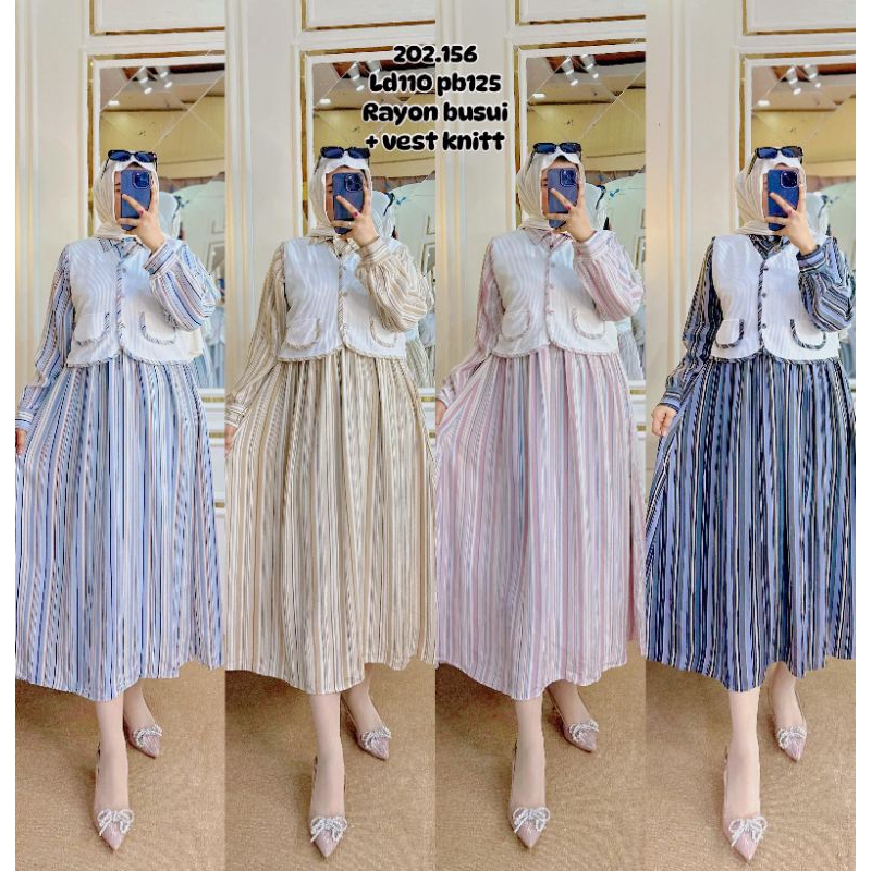 Midi Dress Premium Shalom Fashion / Dress Busui Friendly