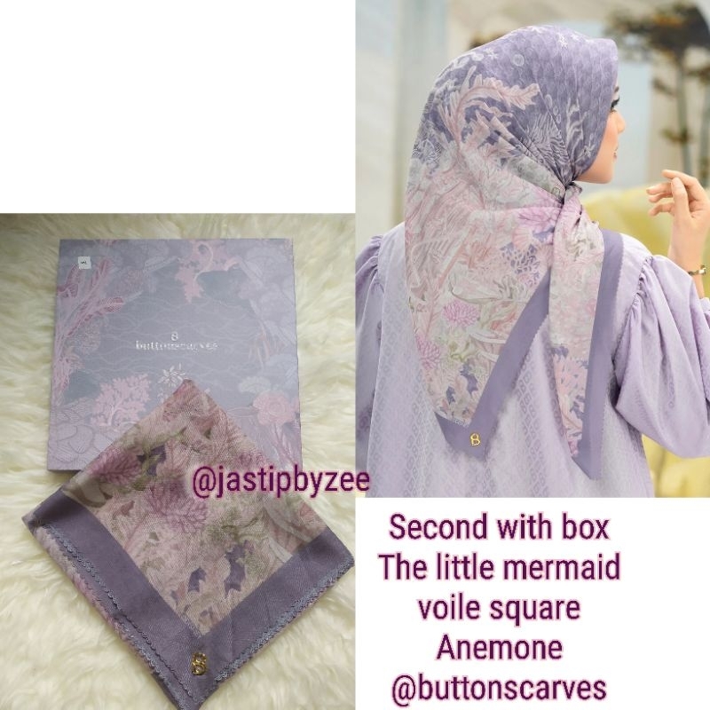 BUTTONSCARVES SCARF PRELOVED WITH BOX LITTLE MERMAIDE Anemone