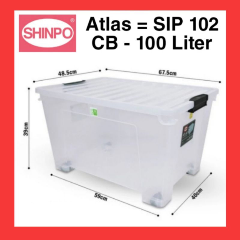 Shinpo Atlas box container sip 102 cb 100 Liter/Box Kontener transparan cb 100 Liter