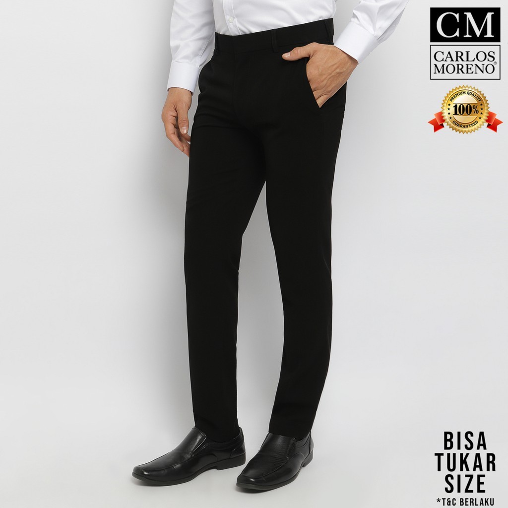 Carlos Moreno Celana Panjang Pria Formal Kantor SlimFit