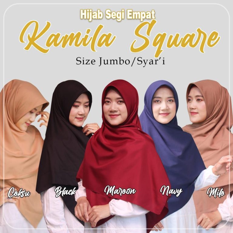 HIJAB BAHAN POLYCOTTON SQUARE MOTIF POLOS JUMBO