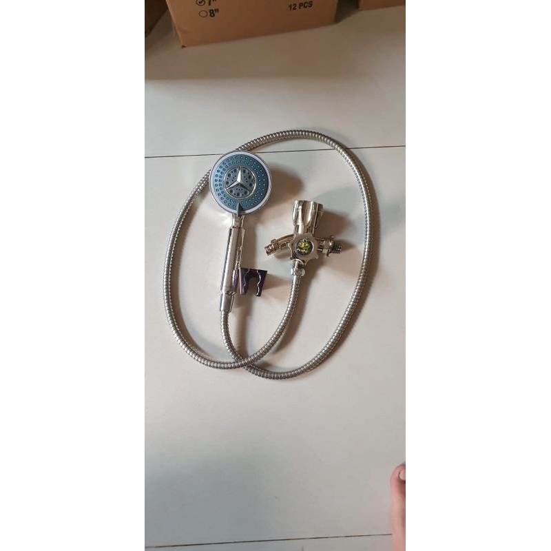 hand shower paket/plus kran shower cabang pluto chrome