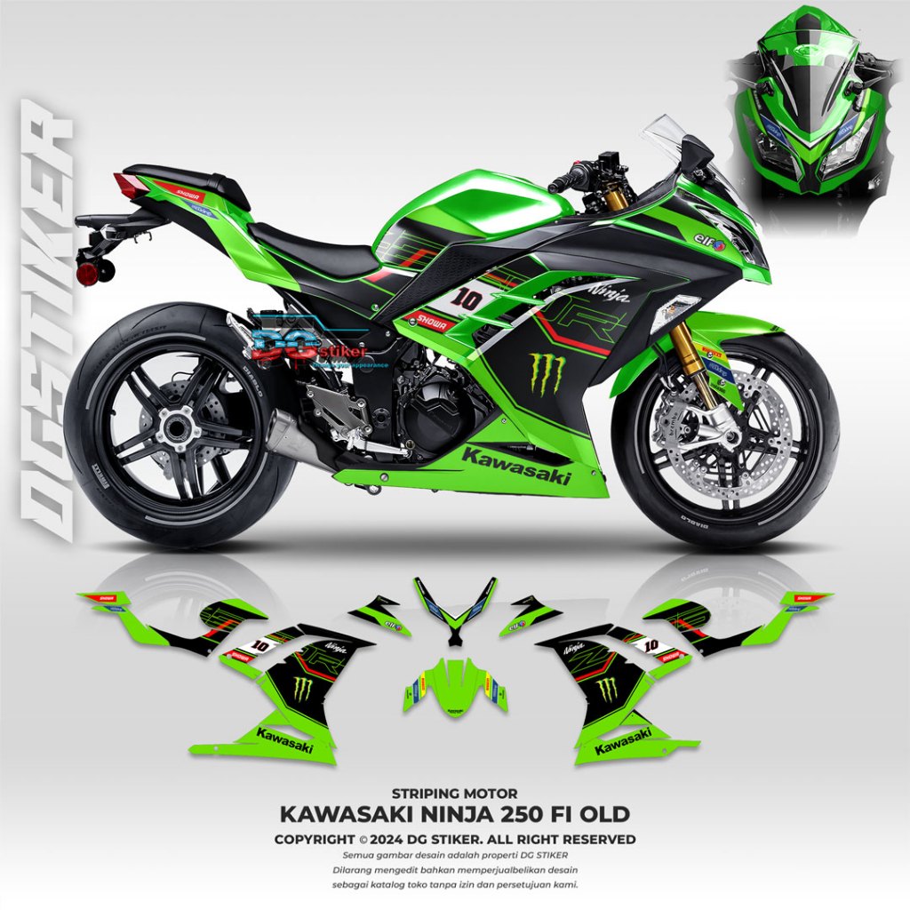Striping ninja 250 fi wsbk, striping ninja 250 fi, decal ninja 250 fi wsbk