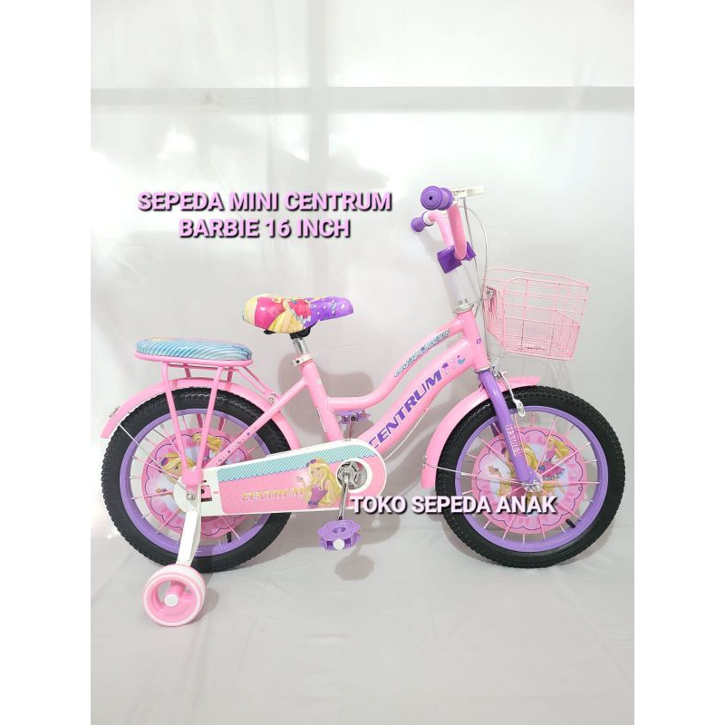 Sepeda Anak Perempuan Centrum Mini 312 Barbie 16 Inc Sepeda Anak Cewek 4 s/d 6 Tahun Keranjang Besi