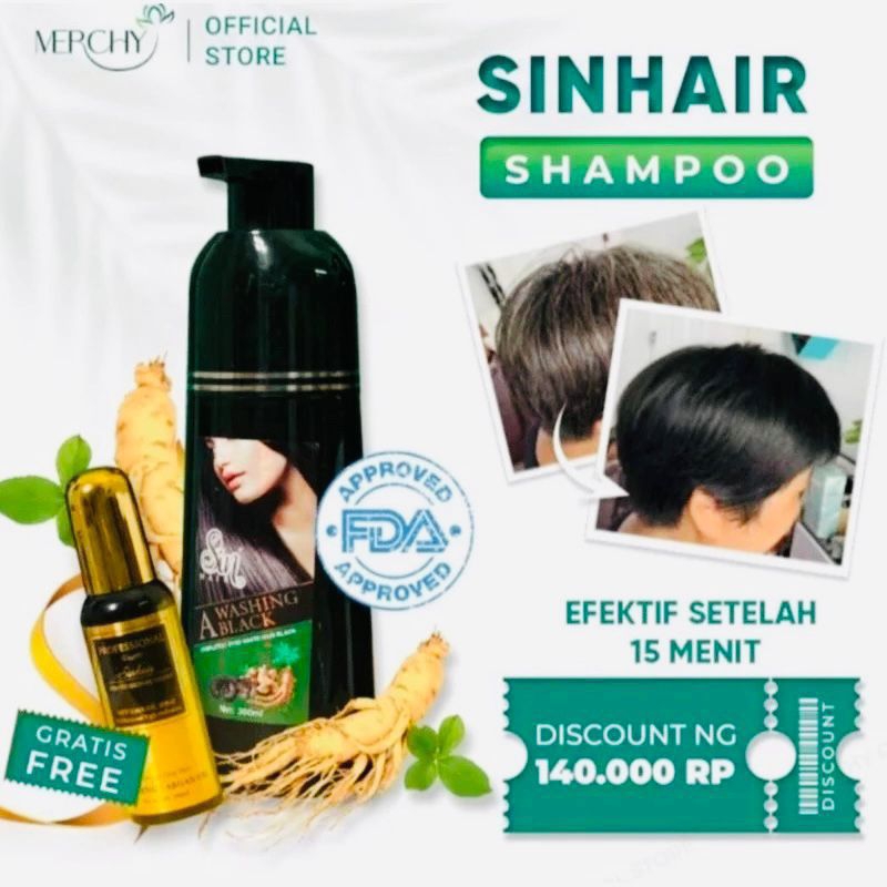 Sin hair color shampo penghitam rambut uban