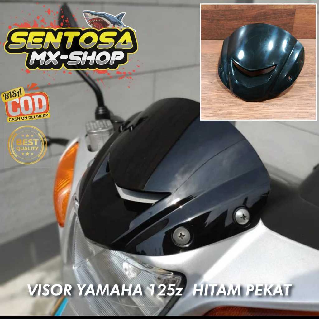 VISOR YAMAHA 125Z 125ZR WARNA HITAM PNP KE MOTOR FIZR | SATRIA HIU 2T | MIO UNIVERSAL