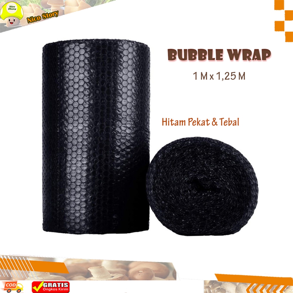 

(NCS) Bubble Wrap Hitam Meteran 1 x 1,25 M Tebal Gelap ( 100 cm x 125 cm) Pembungkus tebal