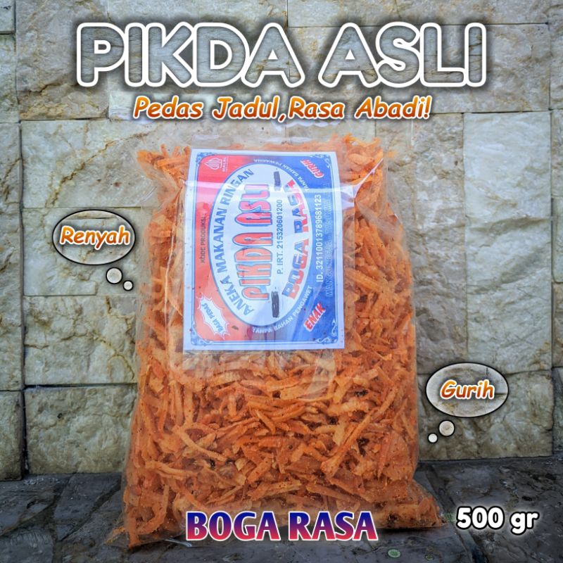 

Pikda Asli 500 GR BOGA RASA ( Pedas Jadul, Rasa Abadi ) - Keripik Singkong Pedas - Jajanan Jadoel