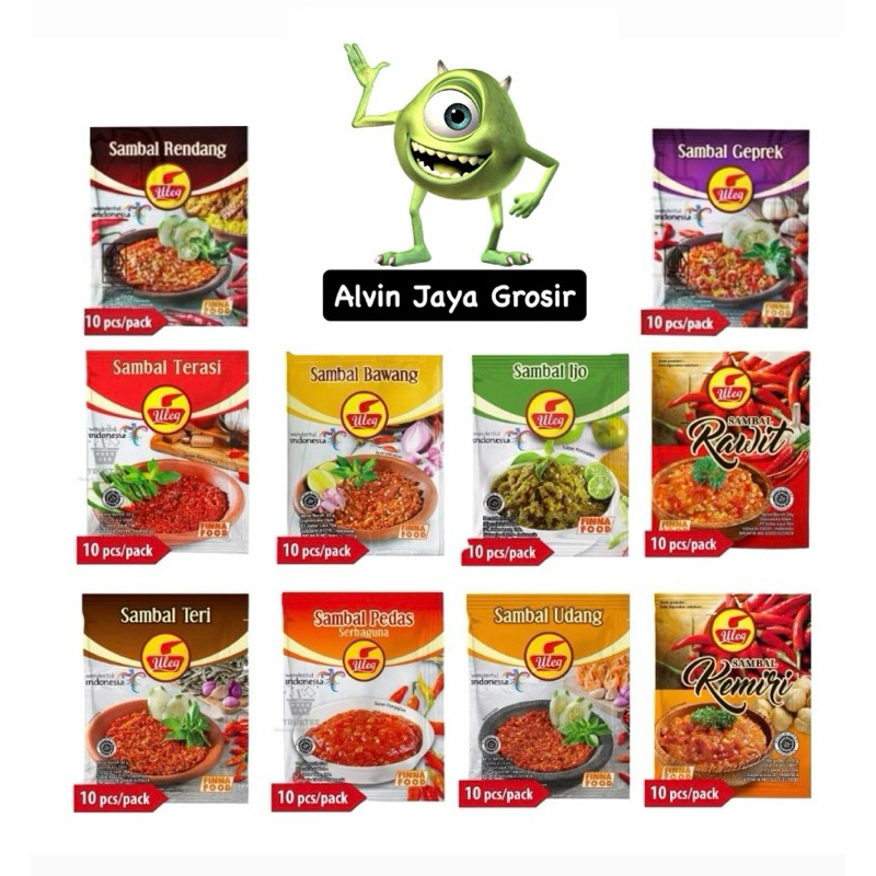 

finna sambel uleg terasi teri udang bawang rawit kemiri ijo 10 sachet