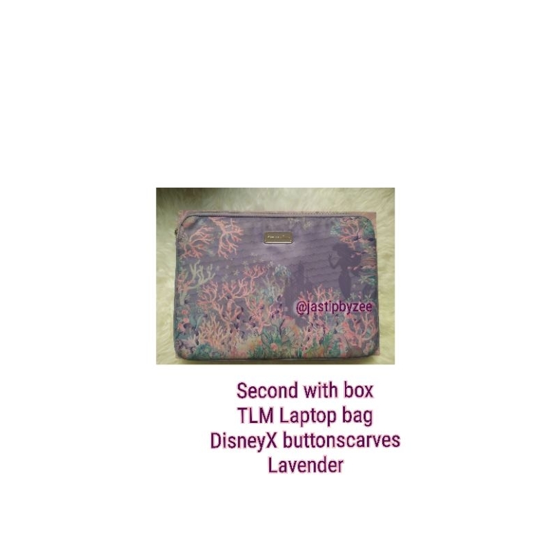 PRELOVED TLM LAPTOP BAG BUTTONSCARVES lavender