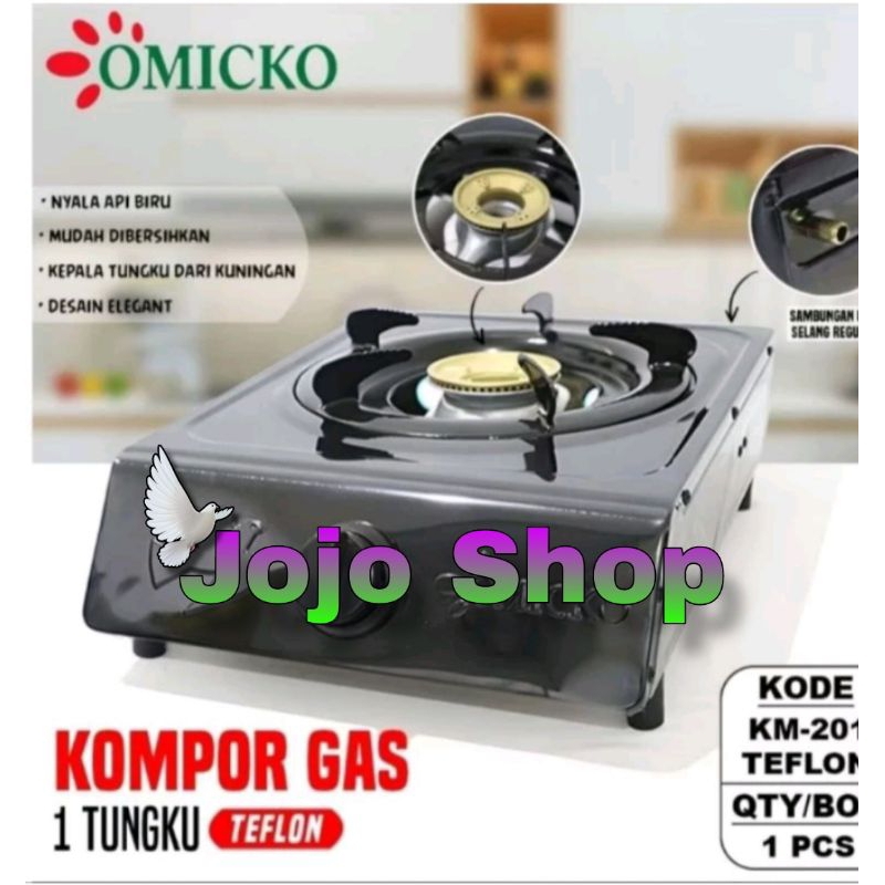 Kompor Gas 1 Tungku Omicko KM-201 Kompor Gas LPG Otomatis