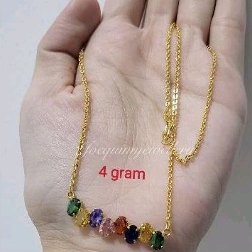 kalung dan gelang rainbow emas muda