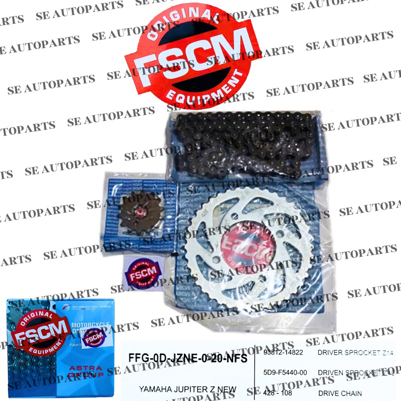 Gear Set Rantai Motor FSCM Jupiter Z 115 New Robot Astra Otopart Group