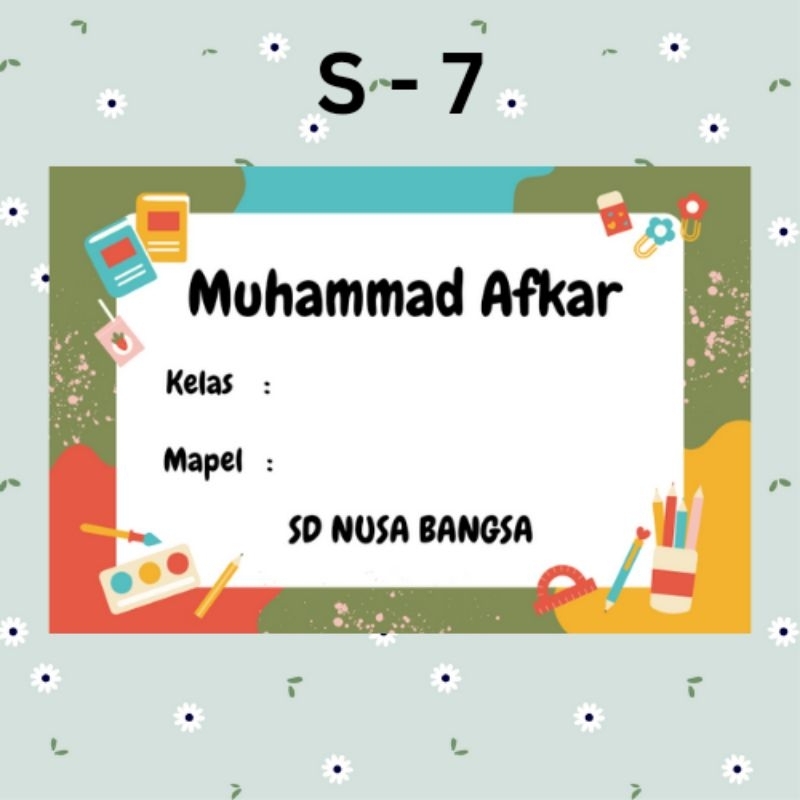 

STICKER BUKU PELAJARAN