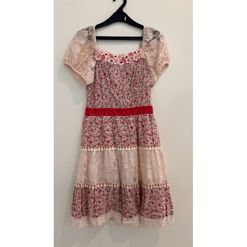 Preloved - Dress Coquette bunga pink