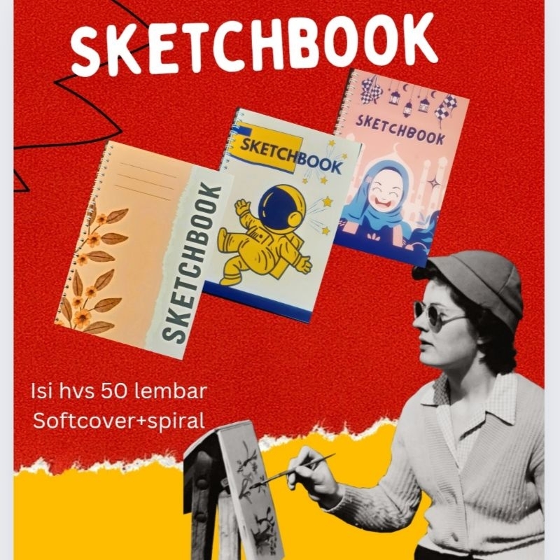 

Sketchbook uk A5 / isi hvs polos / isi 50 lembar / cover ivori putih