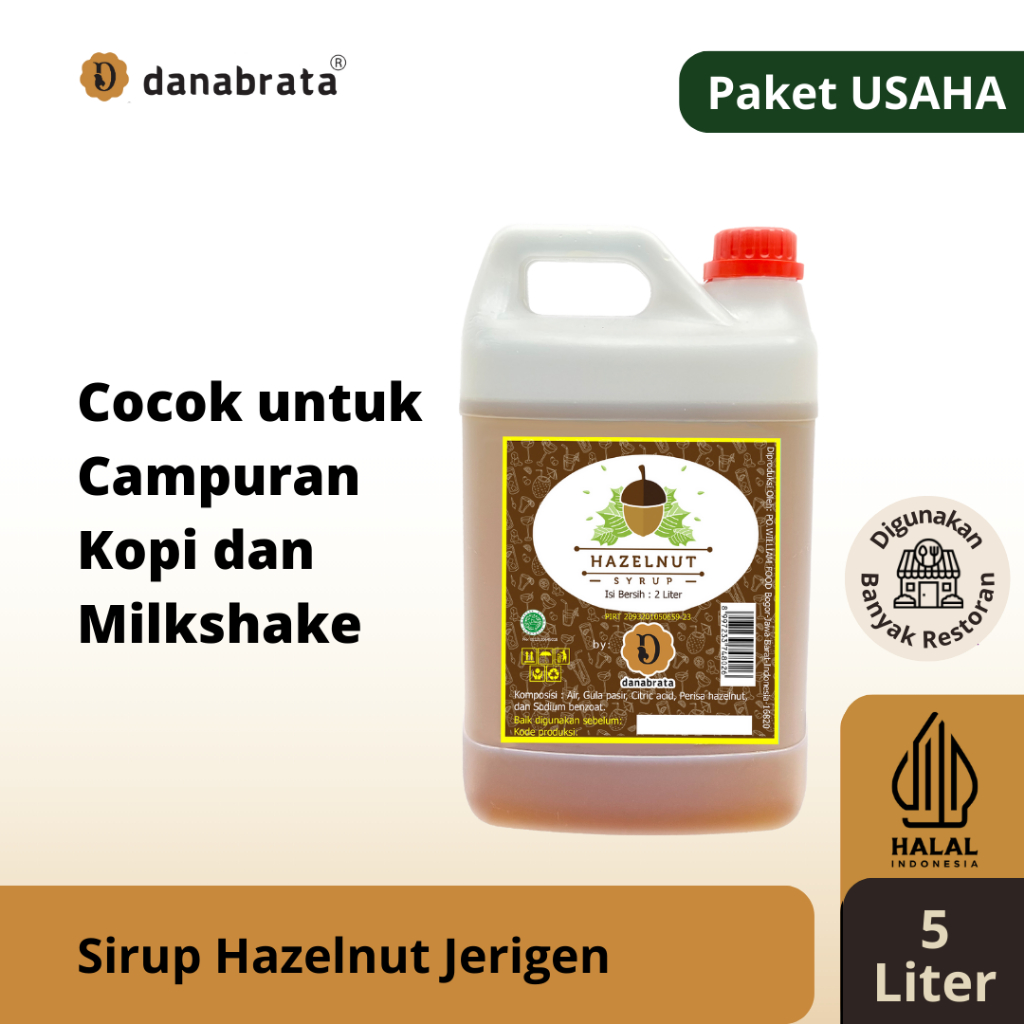 

Danabrata Sirup Hazelnut 5 liter untuk Campuran Kopi / Hazelnut Syrup