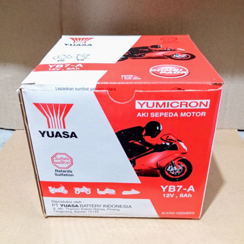 AKI YUASA YB7-A aki basah original aki motor thunder