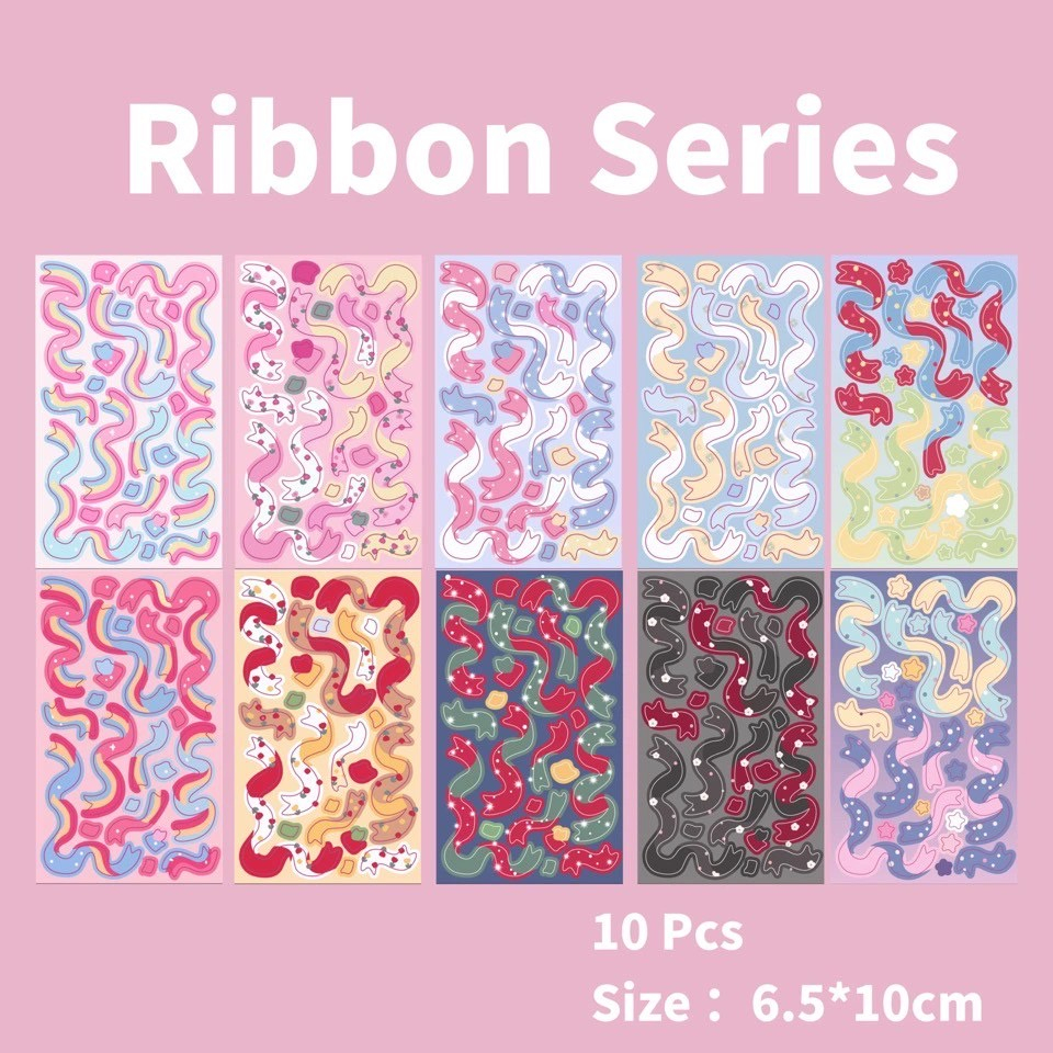 

[SELCYSHINE] Sticker Ribbon Made In Korea / Sticker Sheet Ribbon Coquette / Sticker Coquette Confeti