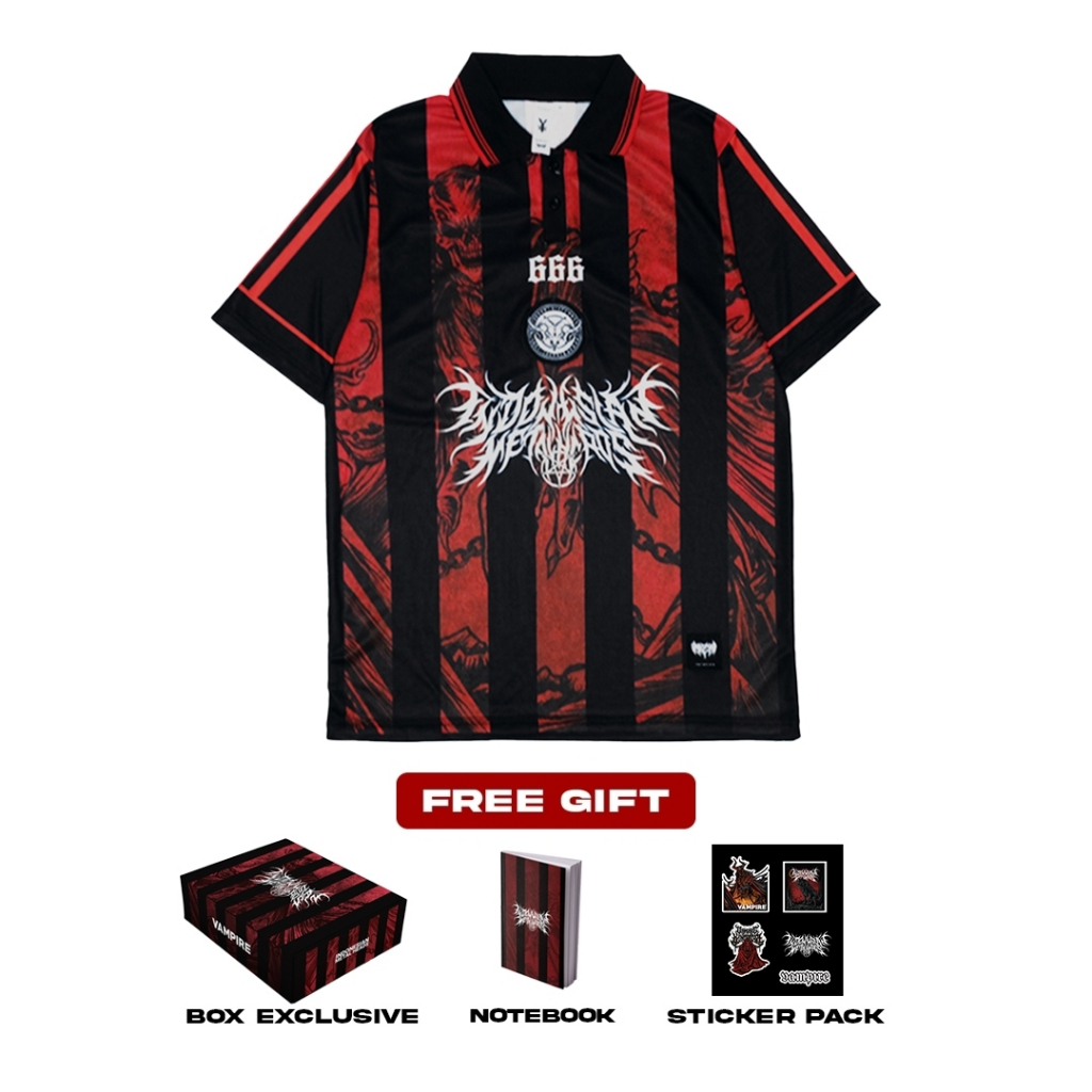 Vampire Kingdom Jersey Distro Pria Wanita Red Indonesian Metal Heads Metal Dryfit Milano Milan Unise