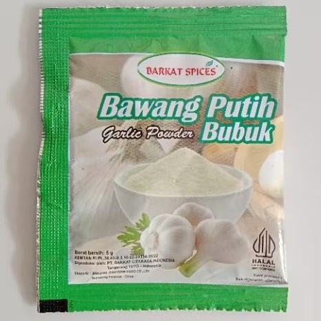 

BAWANG PUTIH BUBUK garlic powder 5gr Bumbu Barkat Padang Asli Khas Minang